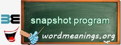 WordMeaning blackboard for snapshot program
